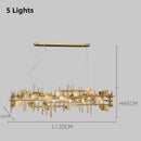 Modern Gold Chandelier Luxury Round Dining Room Lighting Fixture Golden Large Kitchen Island Home Decor Light Axyaa