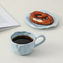 Axyaa Black Red Macaroon Ceramic Coffee Mug Cup With Saucer