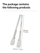 Axyaa Stainless Steel BBQ Tongs - Non-slip Grill Tool for Cooking, Pancakes, Pizza