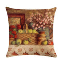 Axyaa Floral Print Linen Pillowcase 45*45cm for Home Decor