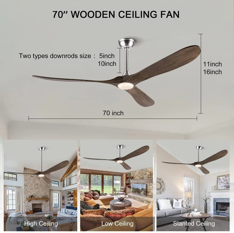 Axyaa Retro Large Ceiling Fan Lamps for Home Office Lounge Living Room Bedroom
