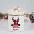 Axyaa Personalised Enamel Christmas Mugs | Custom Name Xmas Gift Cup