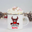 Axyaa Personalised Enamel Christmas Mugs | Custom Name Xmas Gift Cup