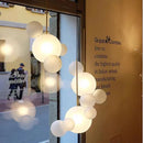 Axyaa Nordic Glass Chandelier: Creative Mickey Bubble Design LED Lighting for Home Decor