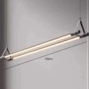 Axyaa Double Row Chandelier: Modern Long Tube Design for Office, Meeting Room, Bar