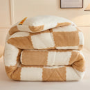 Axyaa Thickened Coral Fleece Checkerboard Queen Size Winter Blanket
