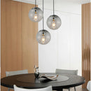 Axya Smoky Gray Glass Pendant Light with E27 Socket - Stylish Lighting for Dining Room & Bedroom