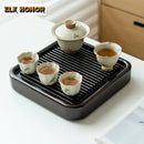 Axyaa Square Striped Pot Holder Insulation Pad Tea Tray Kungfu Tea Services Craft