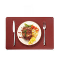 Axyaa Black Faux Leather Square Placemats Set - Luxury Dining Table Mats & Coasters