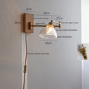 Axyaa Clear Glass Copper LED Wall Lights with Pull Chain Switch