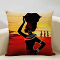 Axyaa African Oil Painting Sofa Pillow Case - Unique Living Room Decor