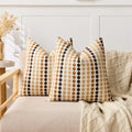 Axyaa Polka Dots Jacquard Pillow Cover in Yellow Blue Grey, 18x18" 20x20"