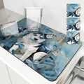 Axyaa Tropical Plant Dog Kitchen Drying Mat - Quick Dry Tableware & Bathroom Pad