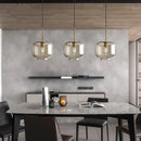 3-Light Amber Glass Pendant Lamp by Axyaa - Vintage Industrial Ceiling Fixture