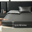 Axyaa Silk Satin King Fitted Sheet Set with Elastic Band - Soft & Silky Bed Cover