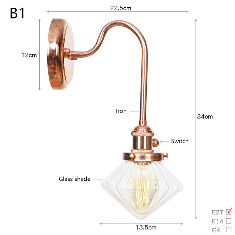 Axyaa Glass LED Wall Sconce Lights - Scandinavian Classic Design