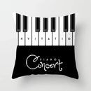 Axyaa Geometric Heart Piano Girl Throw Pillow Case Set for Home Decor