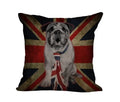 Axyaa Flag Print Dog Design Throw Pillow Cover 45x45cm