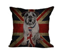 Axyaa Flag Print Dog Design Throw Pillow Cover 45x45cm