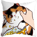 Axyaa Cute Cat Kiss Love Pillowcase 45x45cm - Home Decor Short Plush Pillow Cover