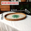 Axyaa Handwoven Rattan Basket Tray for Fruit, Snacks, and Drinks