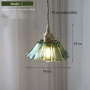 Axyaa Green Glass Pendant Lamp: Retro Nordic Luxury LED Chandelier for Home Decor