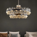 Axyaa LED Crystal Chandelier: Luxury Modern Living Room Pendant Lamp