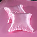 Axyaa Silk Satin Pillowcase Square Throw Pillow Cover 50x50cm