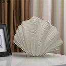 Axyaa Seashell Shape Ceramic Vase for Room Aesthetic Decor & Artificial Flower Arrangement
