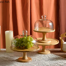 Axya High Foot Cake Stand with Glass Cover - Elegant Dessert Display Stand
