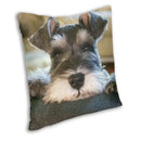 Miniature Schnauzer Puppy Pillow Cover by Axyaa: Cute Dog 3D Cushion for Living Room