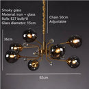 Axyaa Glass Bubble Chandelier: Vintage Industrial Lighting Design for Living, Bedroom, Kitchen Island