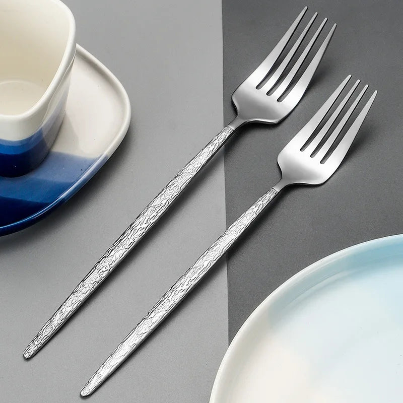 Axyaa Stainless Steel Dining Set - 6pcs Western Tableware Kitchen Gadget Gift Set