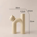 Axyaa Cathead Tube Vase: Cute Cat Design for Flower Arrangement and Home Decoration