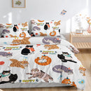 Axyaa Cartoon Cat Bedding Set King Size 3-Piece Comforter Cover