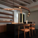 Axyaa Modern Wooden Pendant Lights LED Hanging Lamps Fixture for Living Room