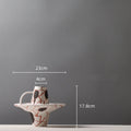 Axyaa Geometric Graffiti Pattern Ceramic Vase with Handle for Home Decor