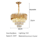 Axyaa Modern Crystal Ceiling Chandelier LED Indoor Lighting for Living & Dining Room