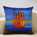 Axyaa African National Style Oil Painting Cushion Cover for Living Room Sofa Art