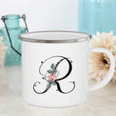 Axyaa Flower Mugs - Creative Enamel Coffee Cups Handle Drinkware for Wedding Gifts