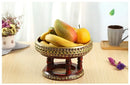 Axyaa High-Legged Red Fruit Plate for Stylish Snack Display