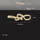 Axyaa Crystal Ribbon Luxury Chandelier Pendant Light - Modern Designer LED Ceiling Lamp