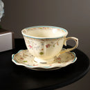 Axyaa Floral Vine Ceramic Coffee Cup & Saucer Set