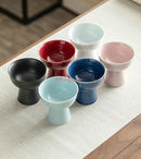 High Footed Ceramic Plate for Chinese Afternoon Tea Desserts by Axyaa