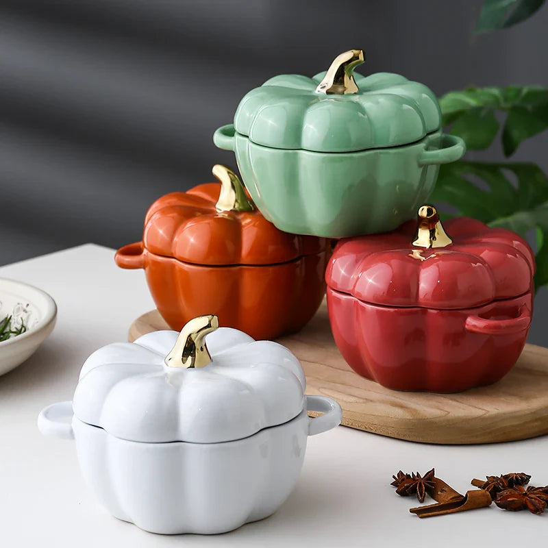 Axya 6.5" Ceramic Pumpkin Bowl - Creative Kitchen Storage for Fruit and Salad