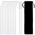 Axyaa Glass Straw Set: Reusable Eco-Friendly High Borosilicate Straws with Brush
