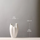 Frosted Ceramic Vase with Dried Flowers, Living Room Decor by Axyaa
