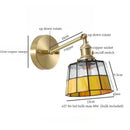 Axyaa Vintage Glass LED Tiffany Wall Lamp with Pull Chain Switch