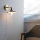 Axyaa Ceramic LED Wall Lamp Kids Bedroom Gold Brass Arm Rotate Stair Light
