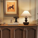 Axyaa Classical Solid Wood LED Table Lamp for Bedroom and Living Room